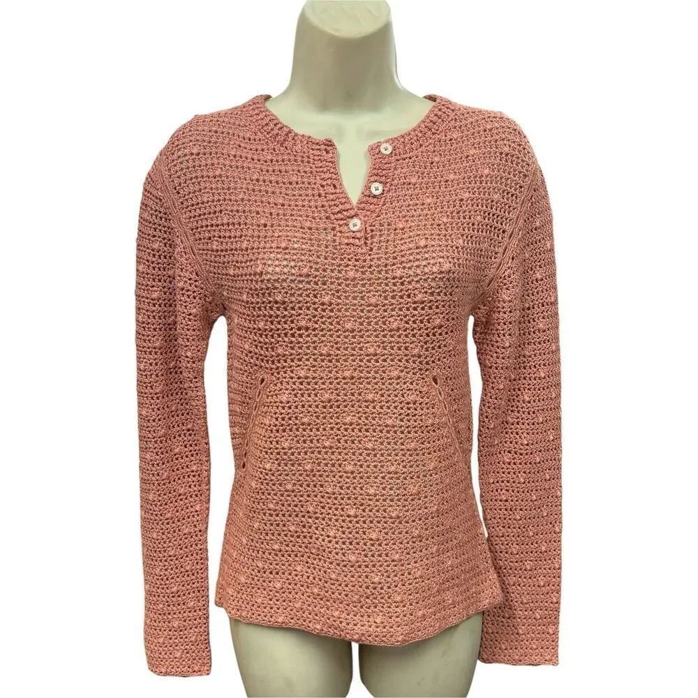 Rachel Comey 100% Pima Cotton Seed Henley Sweater in Blush NWT Size XS